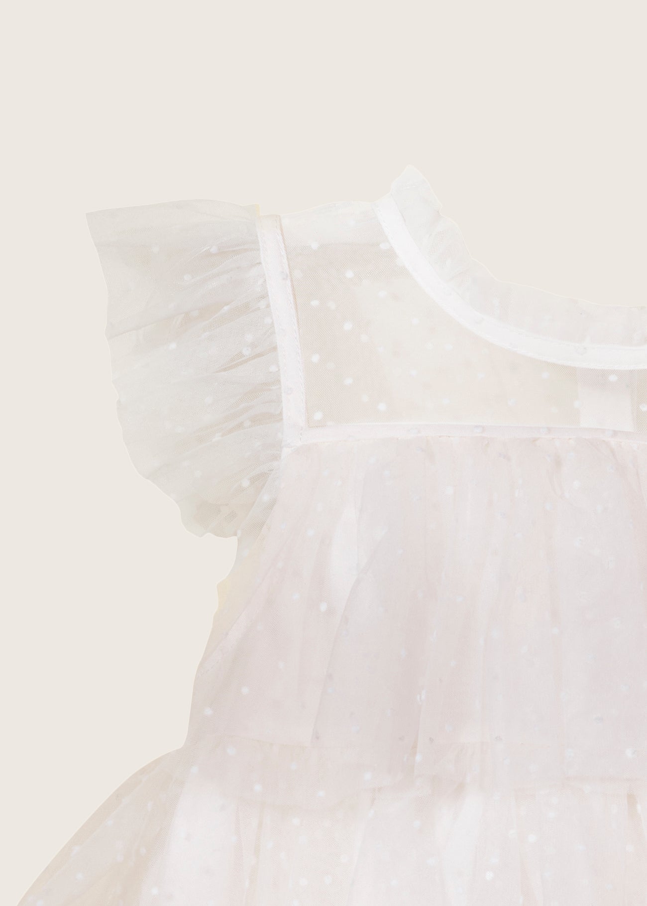 rise little earthling Tiered Dress TGHDR48 - White / 4-5y - Image 2