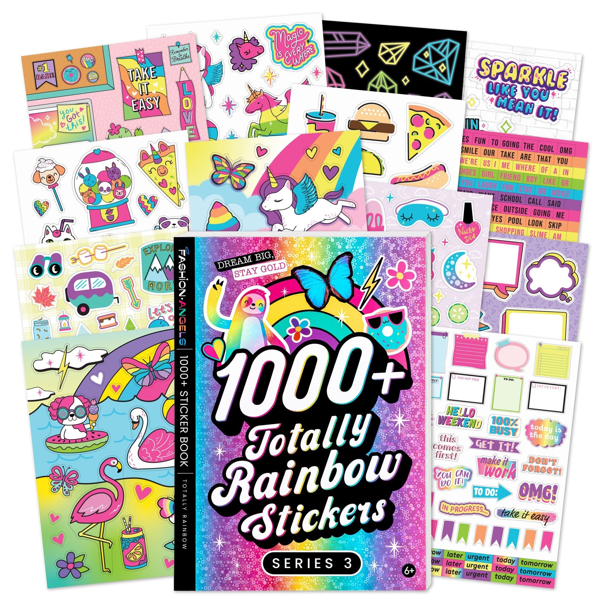1000+ Totally Rainbow Super Colourful Stickers Cream - Image 3