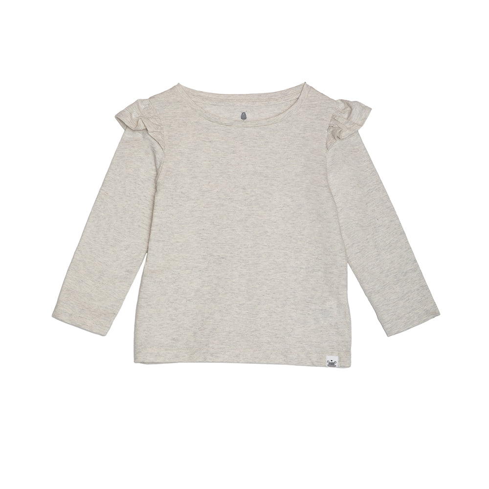 rise little earthling Long Sleeve Ruffle T-Shirt TGFKT20 - Dusty Cedar / 2-3y - Image 3