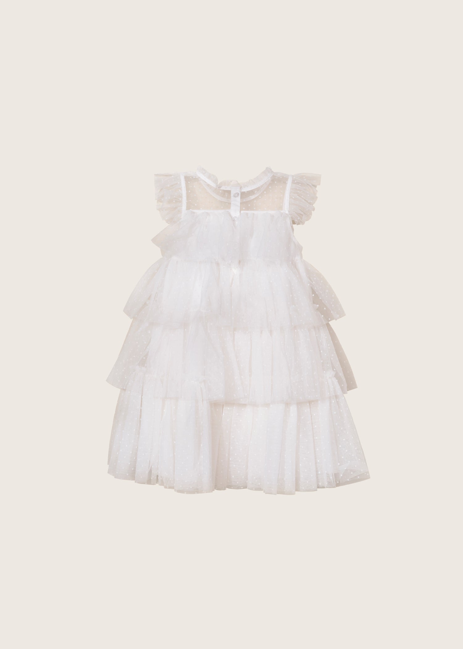 rise little earthling Tiered Dress TGHDR48 - White / 4-5y - Image 3
