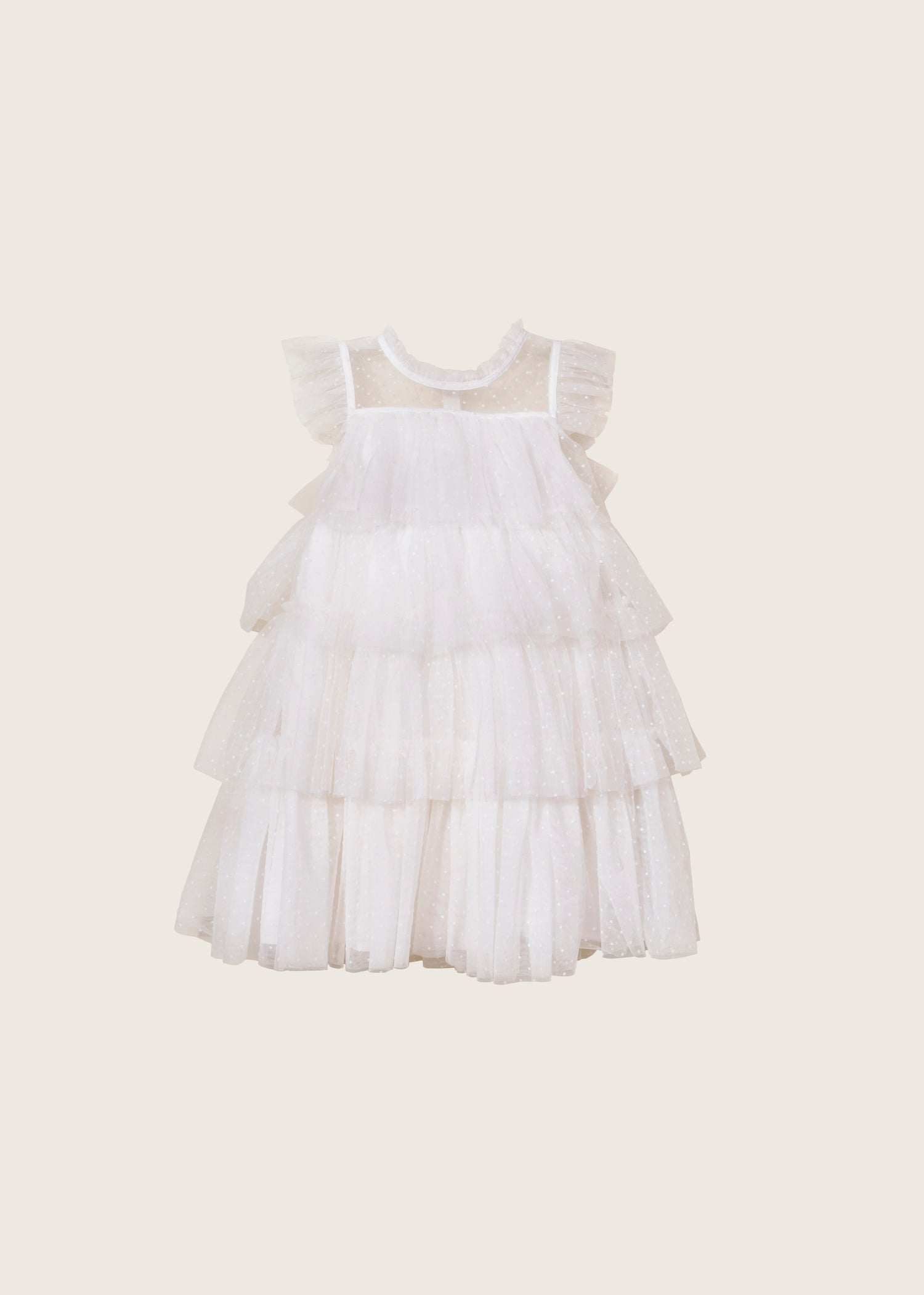 rise little earthling Tiered Dress TGHDR48 - White / 4-5y