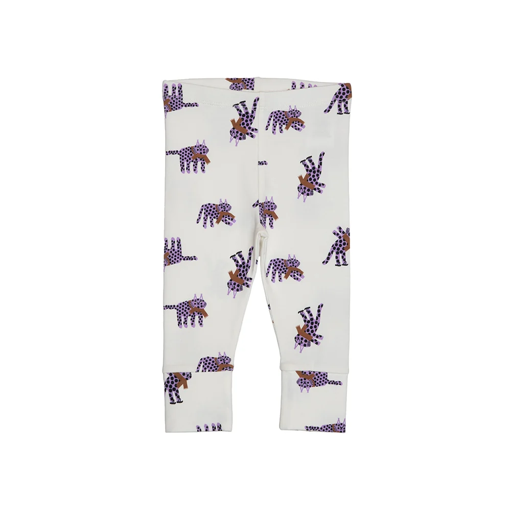 rise little earthling Cuffed Legging BGFKB07 - Antique White Leopard / 0-3m