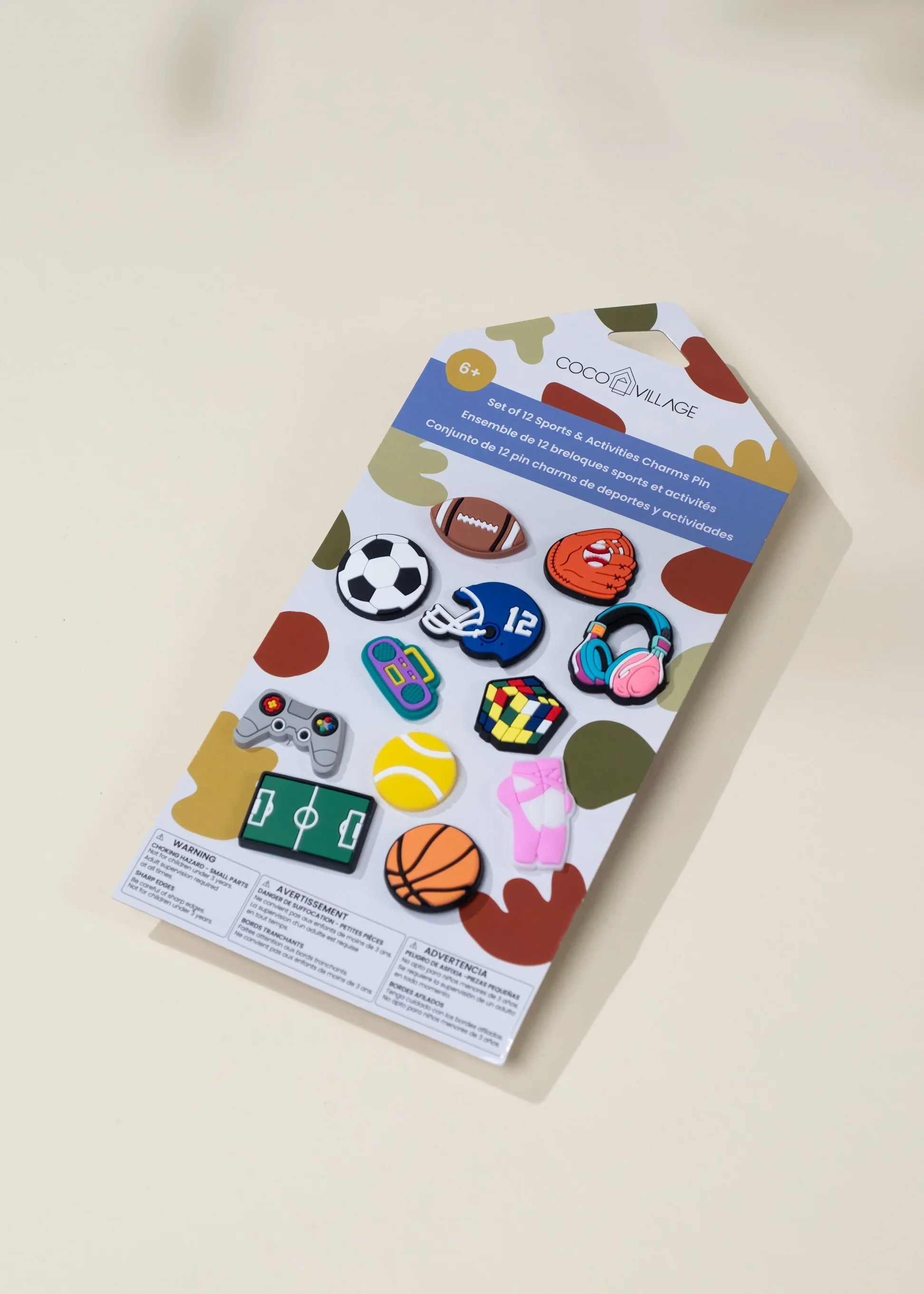 Coco Village Set of 12 Sports & Activities Charms Pin Bag - Image 6